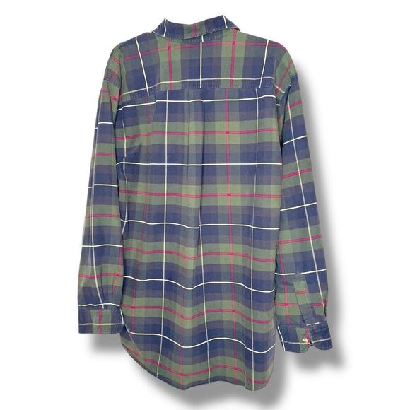 L.L.Bean ODM XL Tall Men’s Green Navy Plaid Button Down Shirt Vintage Classic 90 - Picture 4 of 6